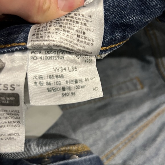 Levis 501 Shorts Womens 34‎ Blue Denim 3" Cutoffs Button Fly Straight American - Picture 3 of 9